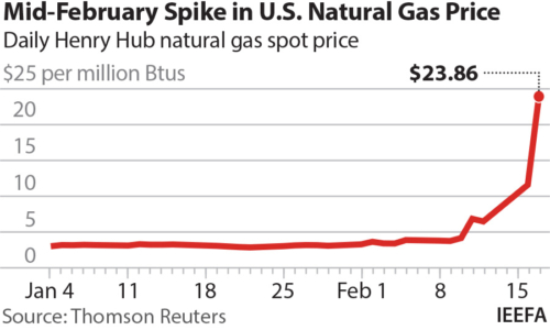 Mid-February spike in U.S. natural gas price
