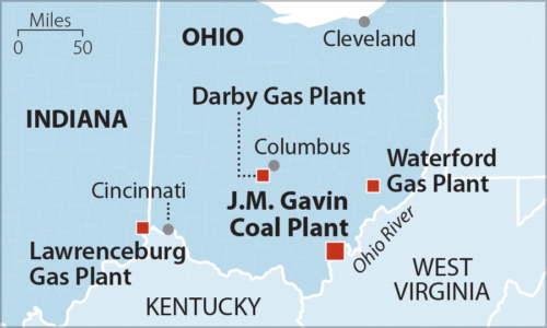Gavin Coal plant on southeastern border of Ohio with West Virginia
