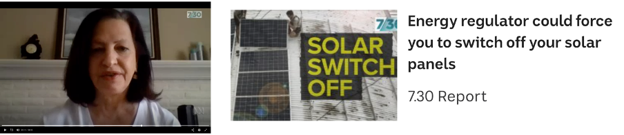 AEMO CEO Audrey Zibelman appears on ABC TV calling for new controls on rooftop solar in South Australia