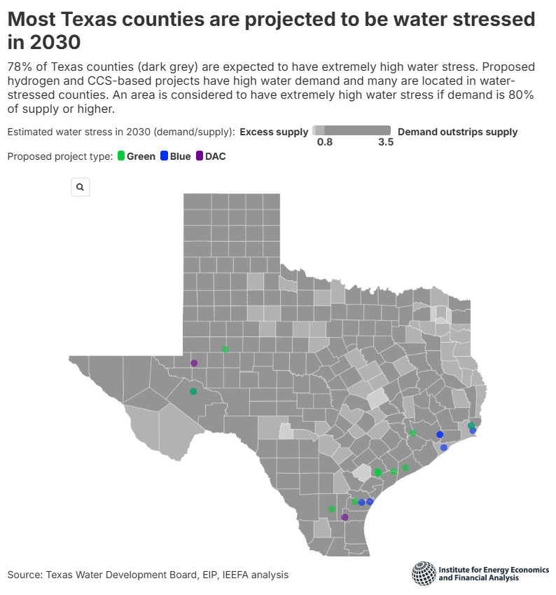 Most Texas counties are projected to be water stressed