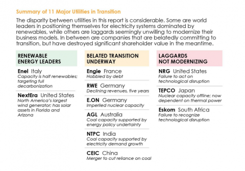 11 major utilities in transition