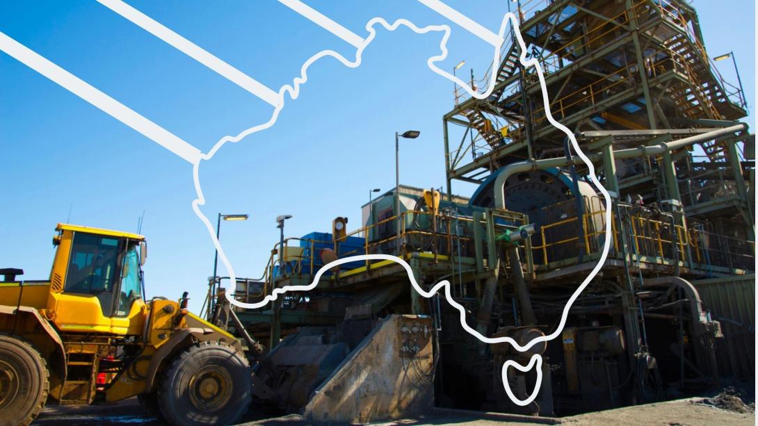 Australia map over aluminium industry operations