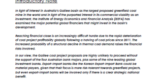 Briefing note: The Outlook for Financing for Australia’s Galilee Basin Coal Proposals