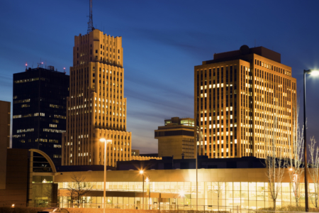 Skyline of Akron, Ohio, USA