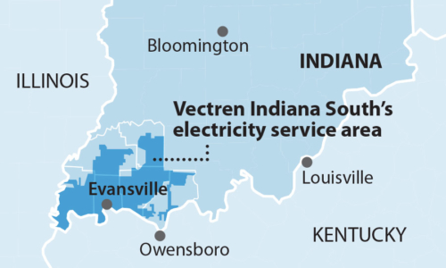 IEEFA Vectren Southern Indiana Service Area map